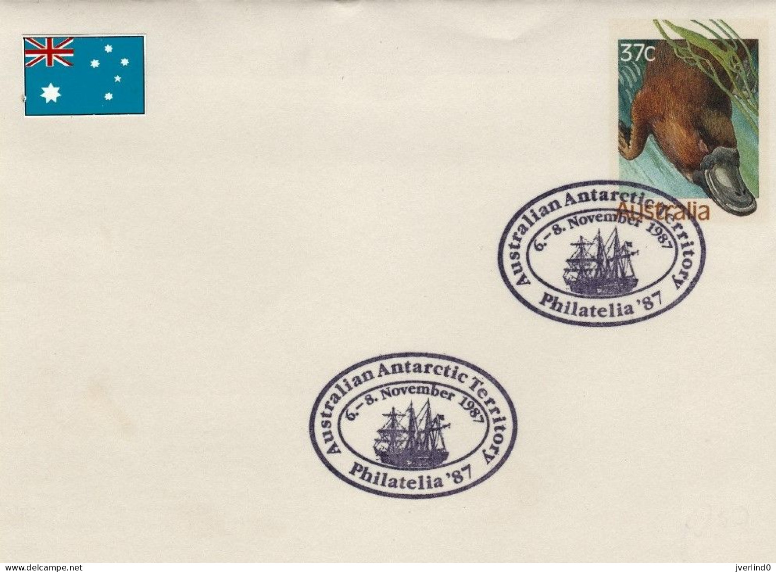 Australian Antarctic 1987 Cancels Ship Discovery - Briefe U. Dokumente