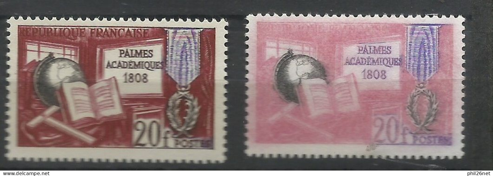 France N° 1190 Palmes Académiques Rose Et Violet Neuf  ( * ) B/TB  Timbre Type Sur Les Scans Pour Comparer Soldé ! ! ! - Nuovi