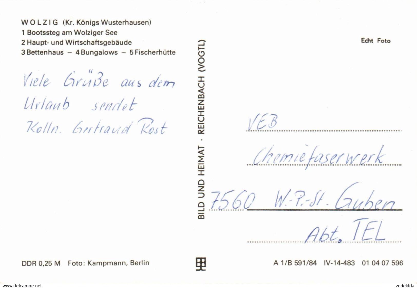 G7188 - Wolzig - Ferienheim Sparkasse Berlin - Bild Und Heimat Reichenbach - Koenigs-Wusterhausen