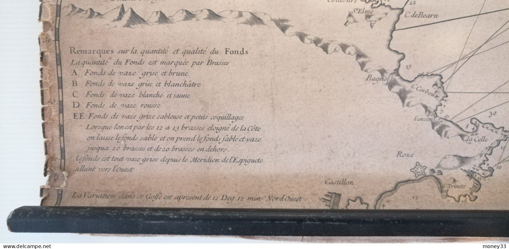 Carte Du Golfe De Lyon Dressée Par Le Sr FILLIOL Professeur D'hydrographie 1725 - Carte Nautiche