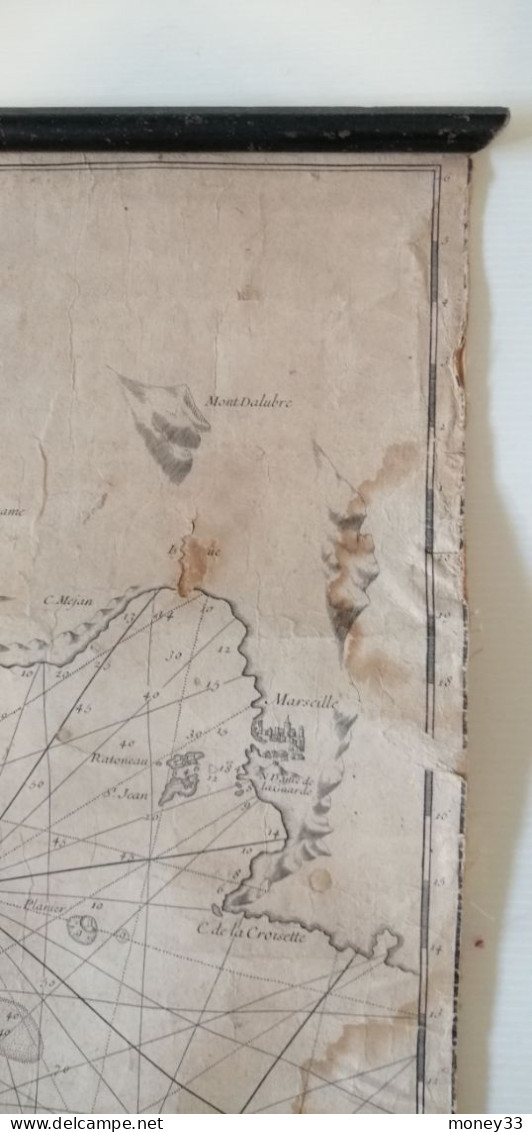 Carte Du Golfe De Lyon Dressée Par Le Sr FILLIOL Professeur D'hydrographie 1725 - Carte Nautiche