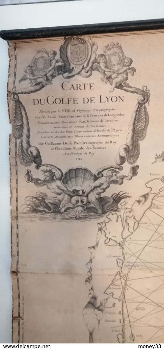Carte du golfe de Lyon dressée par le Sr FILLIOL professeur d'hydrographie 1725