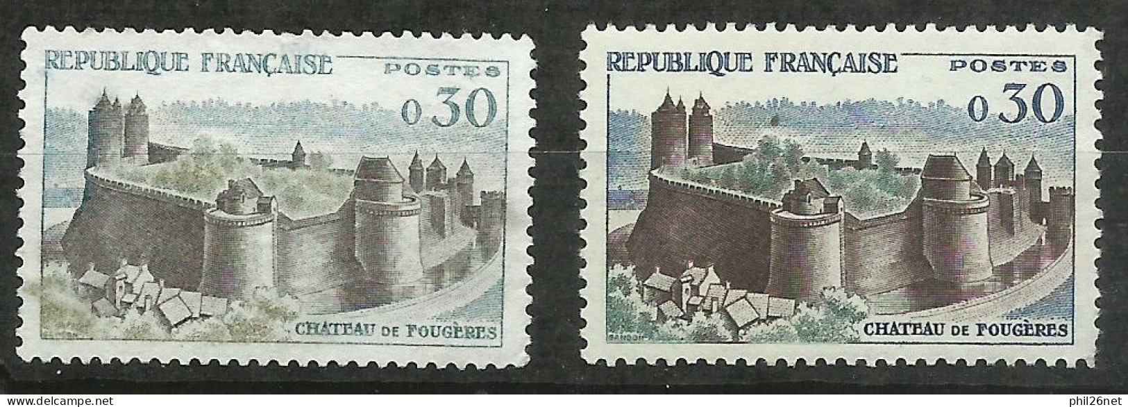 France N° 1234 Fougères Gris Bleu Et Vert   Neuf  ( * ) AB/B  Timbre Type Sur Les Scans Pour Comparer Soldé ! ! ! - Ongebruikt