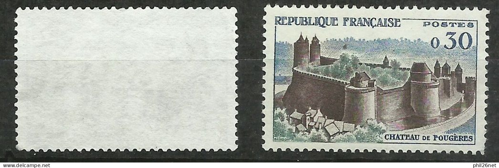 France N° 1234 Fougères Gris Bleu Et Vert   Neuf  ( * ) AB/B  Timbre Type Sur Les Scans Pour Comparer Soldé ! ! ! - Nuevos