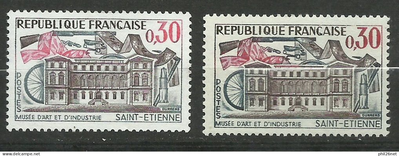 France N° 1243 Saint Etienne Rose , Brun Et Gris  Neuf  ( * ) B/TB  Timbre Type Sur Les Scans Pour Comparer Soldé ! ! ! - Unused Stamps