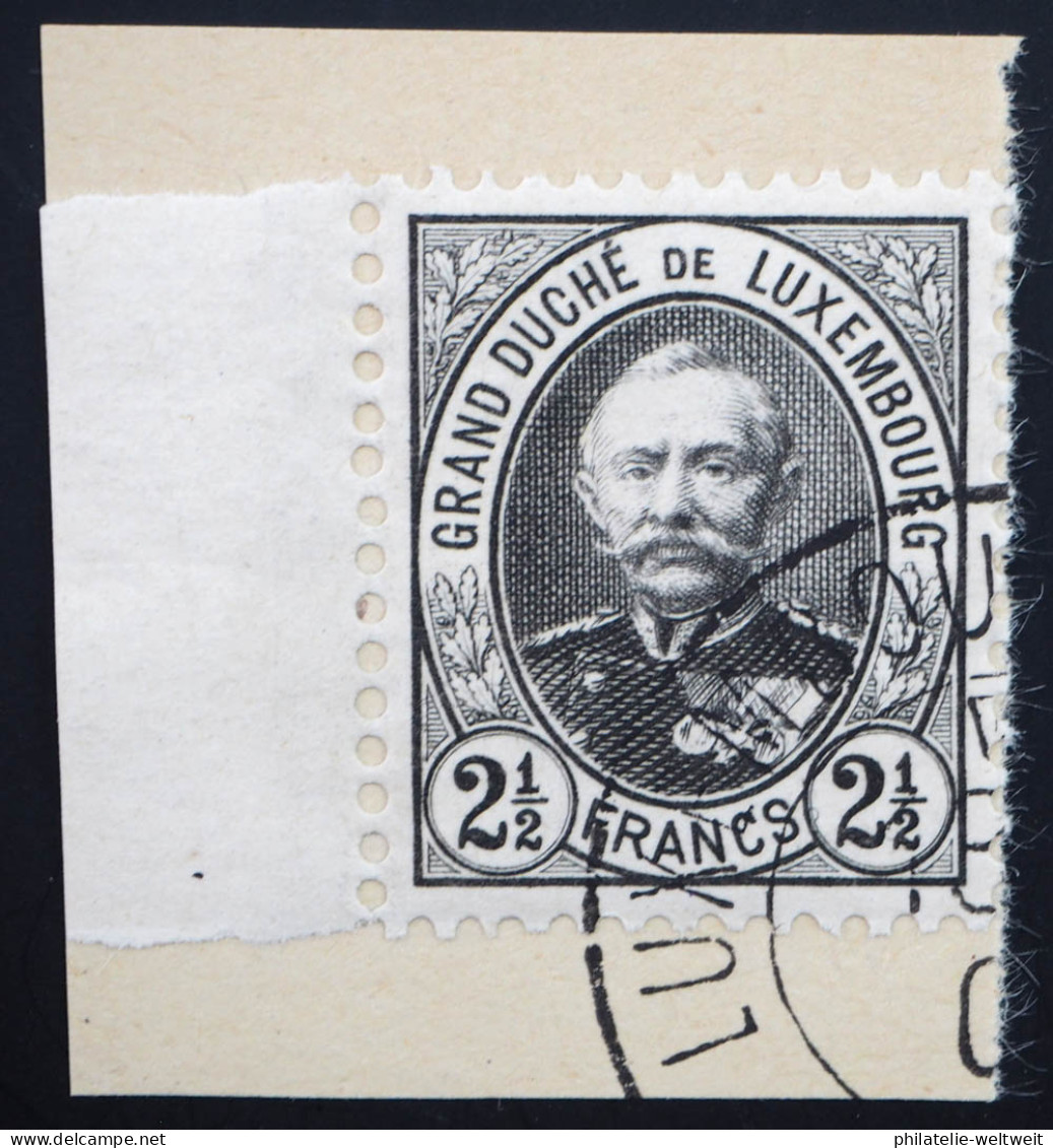 1891 Luxemburg, 2 1/2 Fr Adolf, Schönes Stück Gest. Auf Bfst., MiNr. 65, ME 25,- - 1891 Adolphe De Face