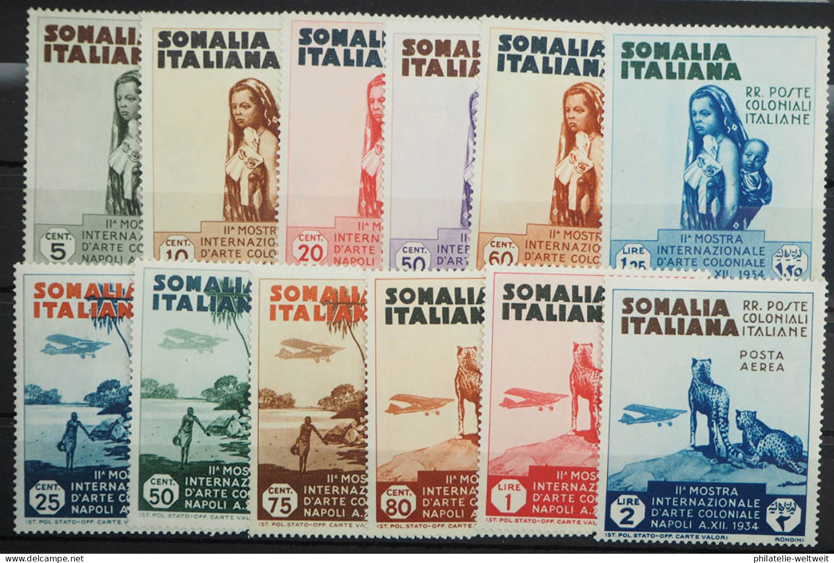 1934, Serie Kolonialausstellung, Ungebraucht, MiNr. 197/08, ME 60,- - Somalie