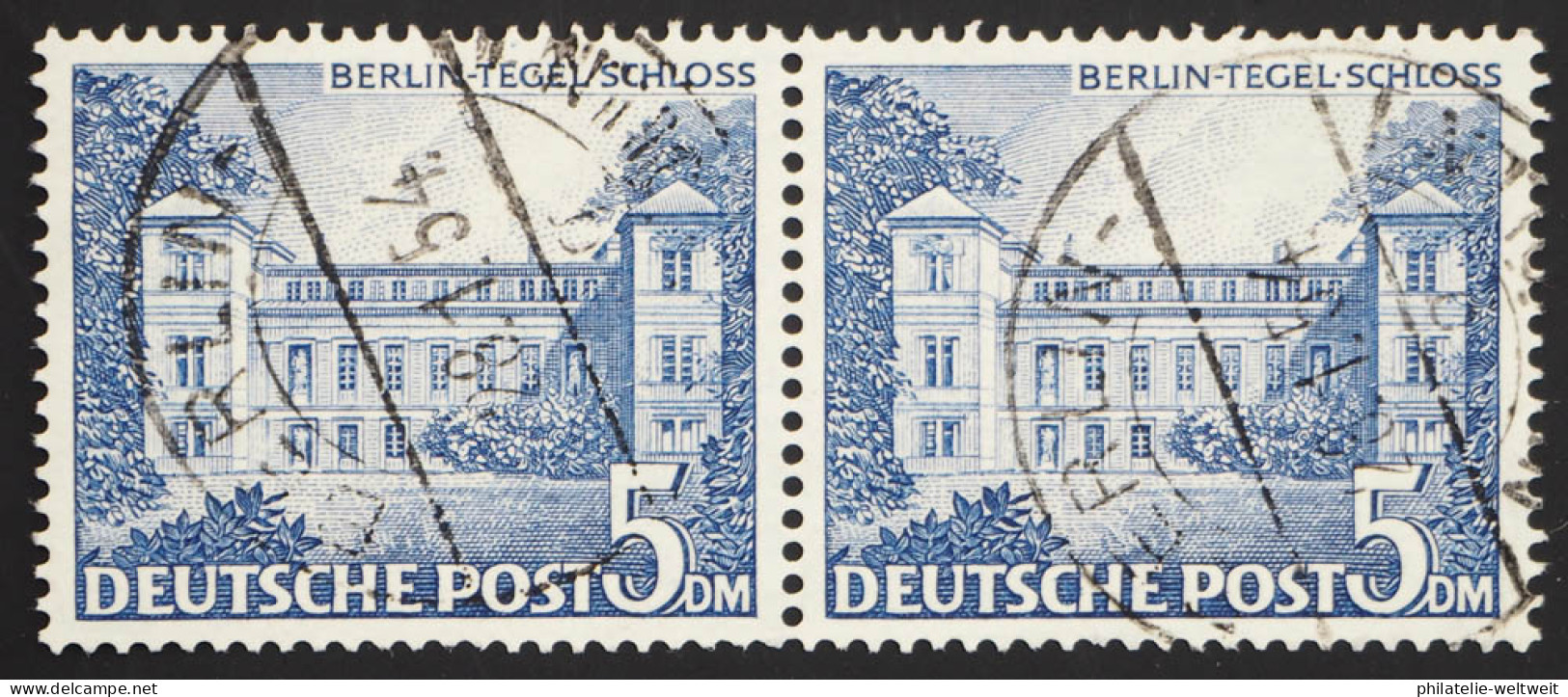 1949 Berlin, 5 DM Bauten (I) Im Waagrechten Paar, Gestempelt, MiNr. 60, ME 260,- - Bloques