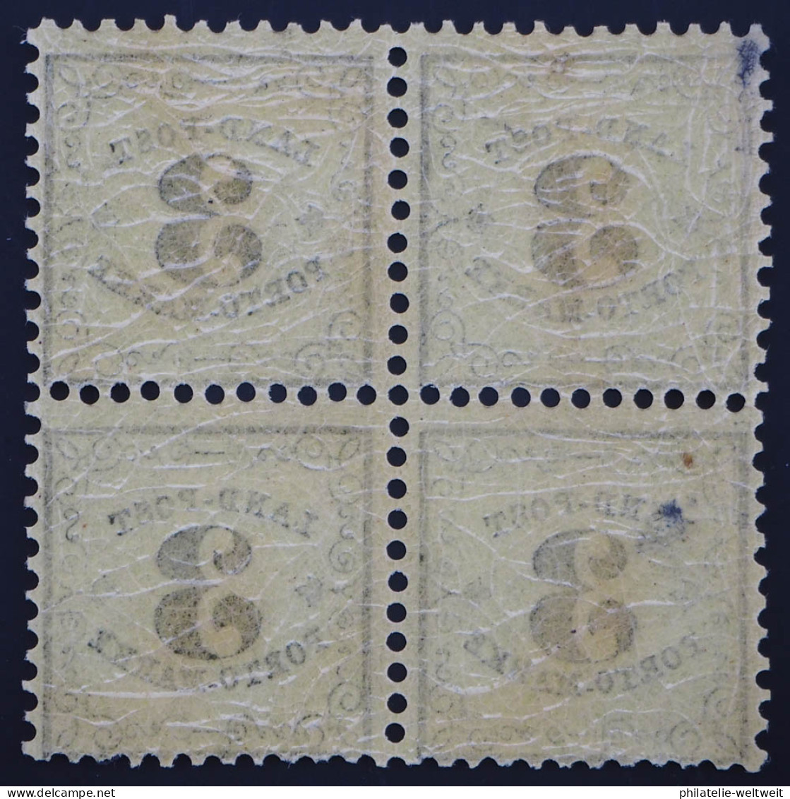 Baden, 3 Kr., Postfrischer Viererblock, Dabei PF: E Verstümmelt, MiNr. 2x II, 2x - Mint