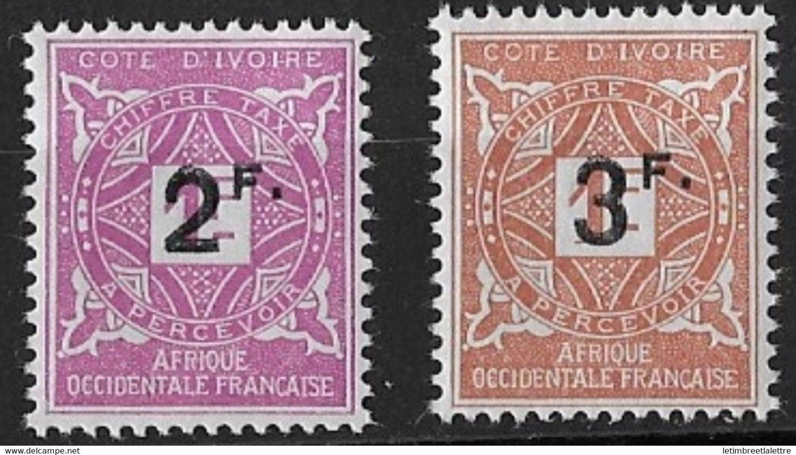 Côte D'Ivoire - Taxe - YT N° 17 Et 18 ** - Neuf Sans Charnière - 1927 - Unused Stamps