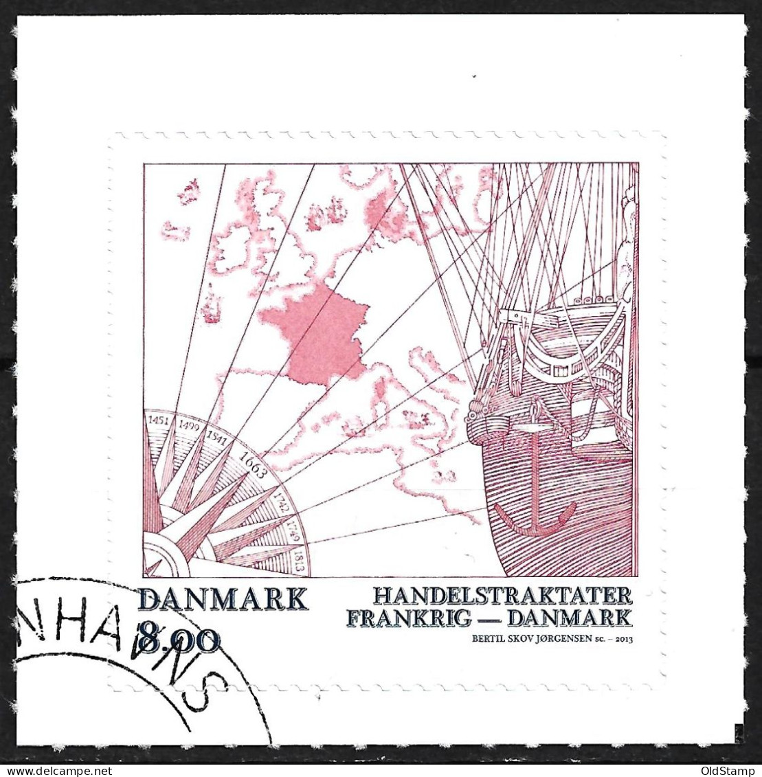 DENMARK DANMARK 2013 SHIPS MAPS EXPLORER Mi.# 1761 CTO UNUSED LUXE STAMP - Sonstige & Ohne Zuordnung