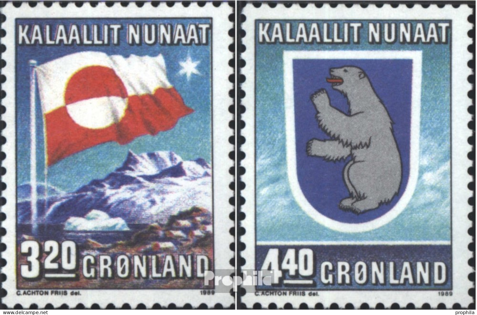 Dänemark - Grönland 195-196 (kompl.Ausg.) Postfrisch 1989 10 Jahre Innere Autonomie - Unused Stamps