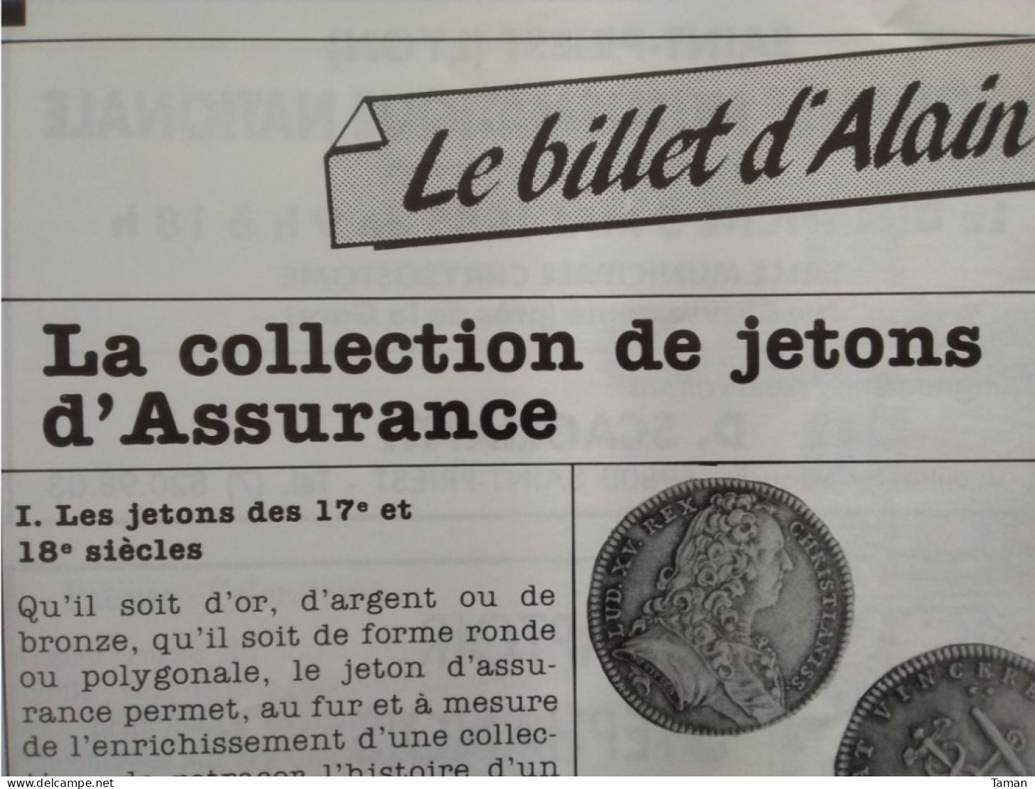 Numismatique & change - Monnaies fausses - Campet - Rome Gallien - Jetons assurance - Datation monnaies antiques