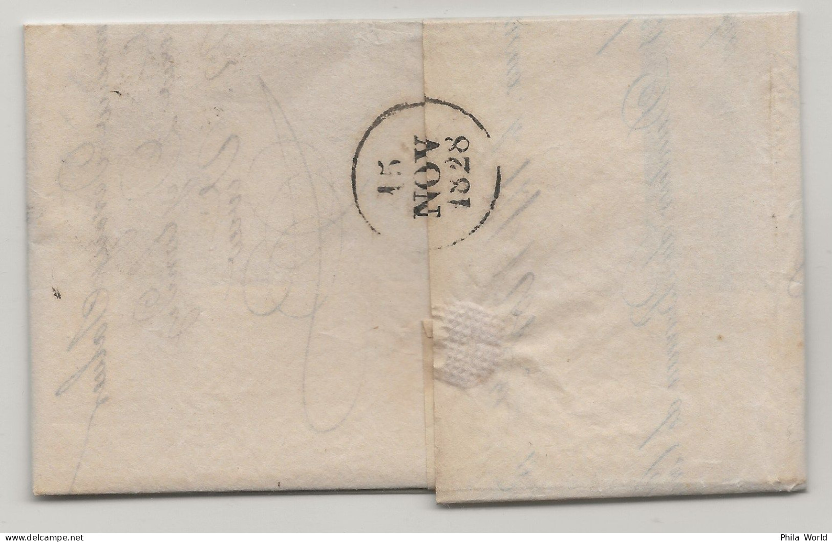 Lettre LAC 1828 Cursive 35 CHATEAUROUX Indre Pour Argenton Creuse Taxe 4 Décimes - 1801-1848: Precursors XIX