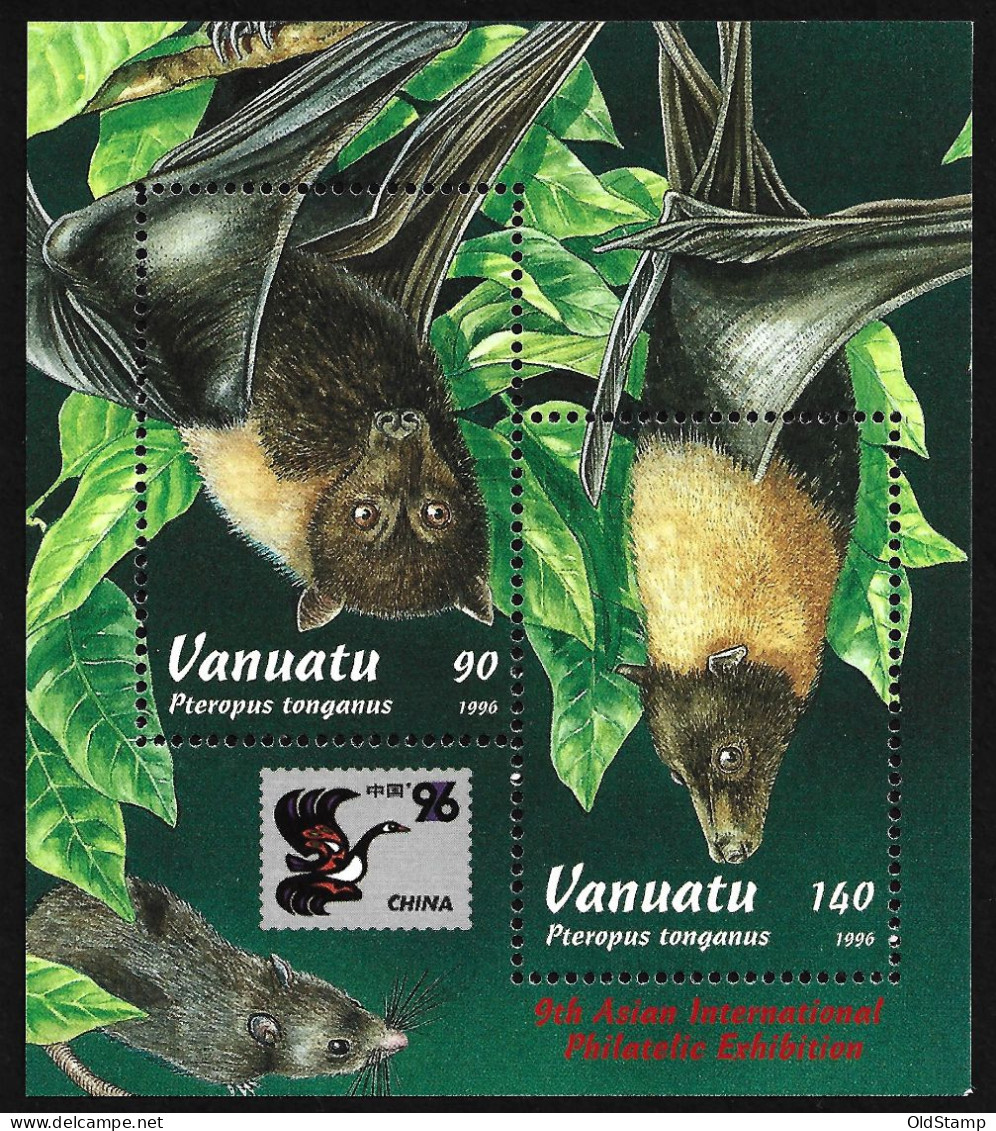 ANIMALS VANUATU 1996 BATS BAT NATURE FAUNA LUXE Stamps Block - Bats