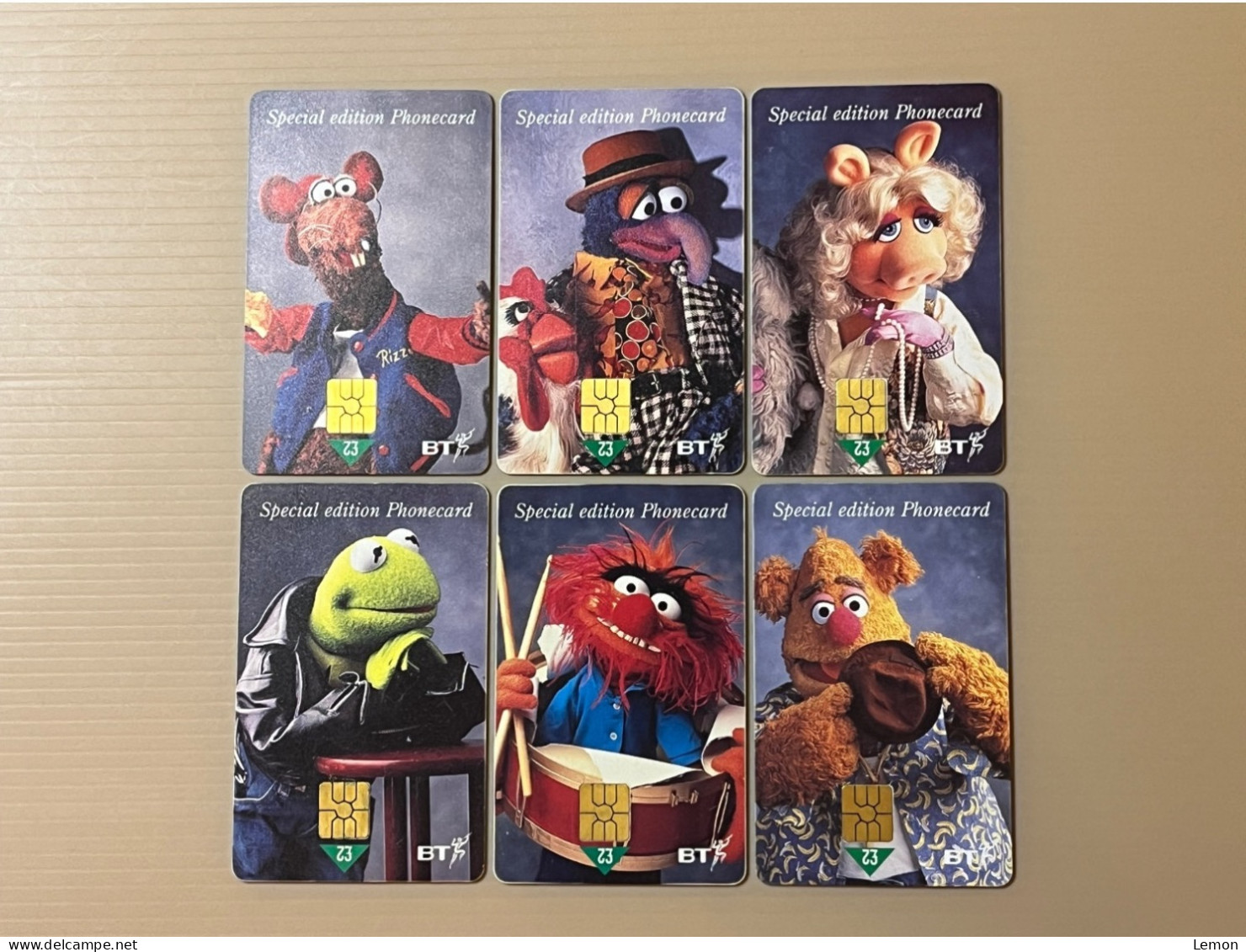 UK United Kingdom British Telecom Chip Phonecard - BT Muppets Kermit The Frog Peggy Rizzo Gonzo … - Set Of 6 Used Cards - Andere & Zonder Classificatie