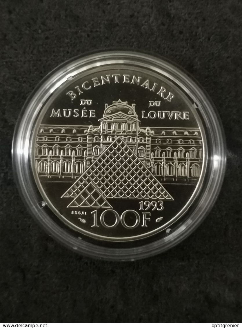 ESSAI 100 FRANCS BE ARGENT 1993 LOUVRE LA VICTOIRE DE SAMOTHRACE 1850 EX. / SILVER - Prova