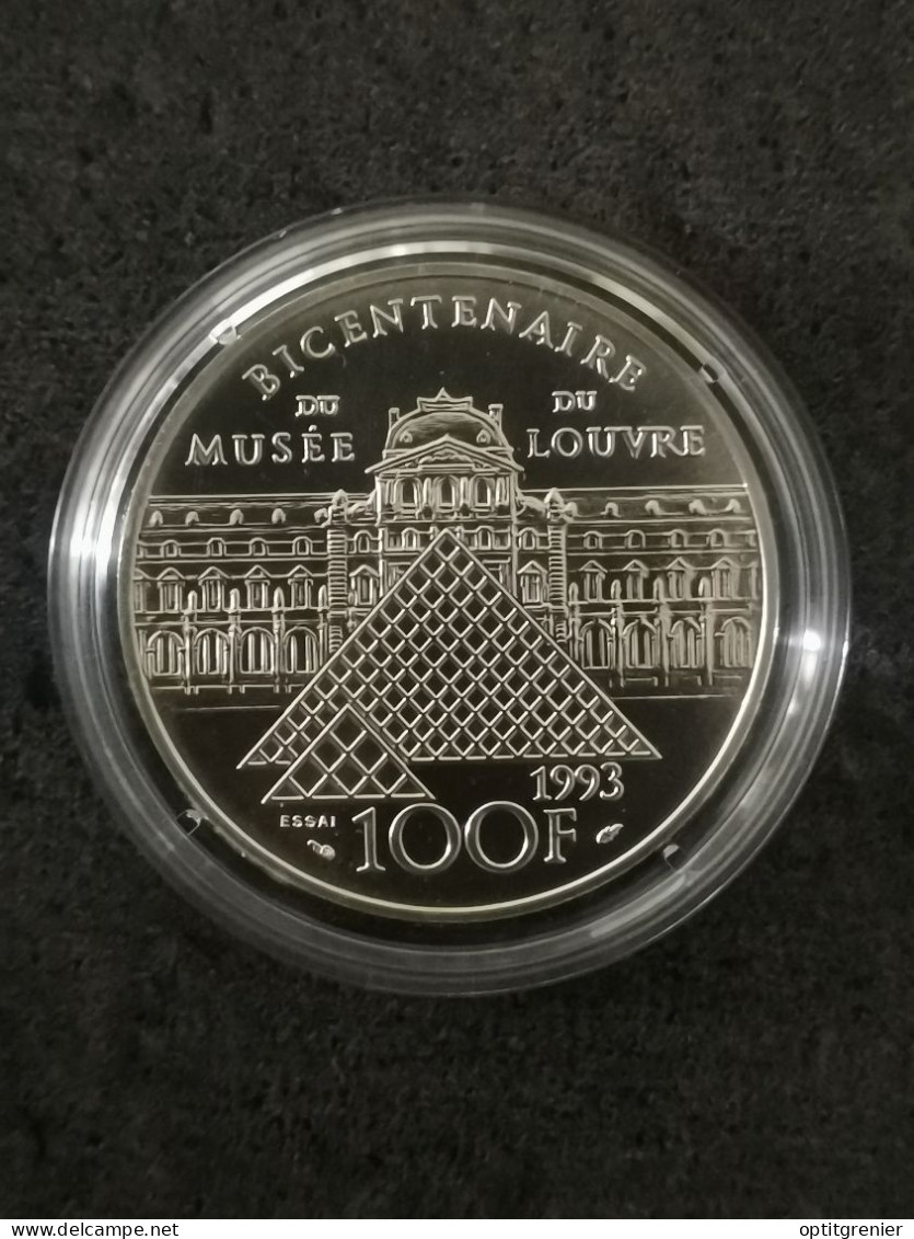 ESSAI 100 FRANCS BE ARGENT 1993 LOUVRE LA VENUS DE MILO 1850 EX. / SILVER - Prova