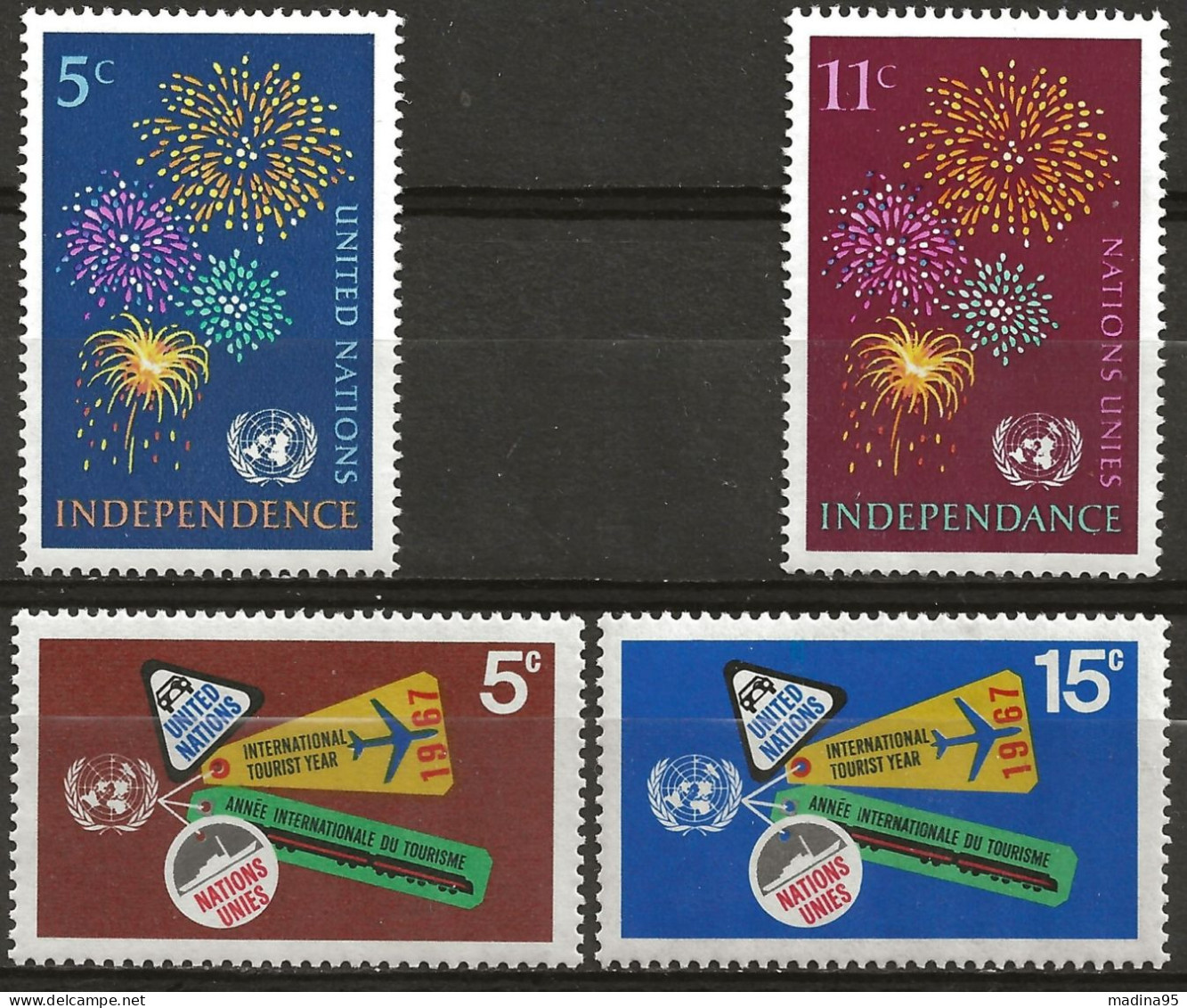NATIONS-UNIES - NEW-YORK: **, N° YT 163/164 Et 170/171, TB - Unused Stamps