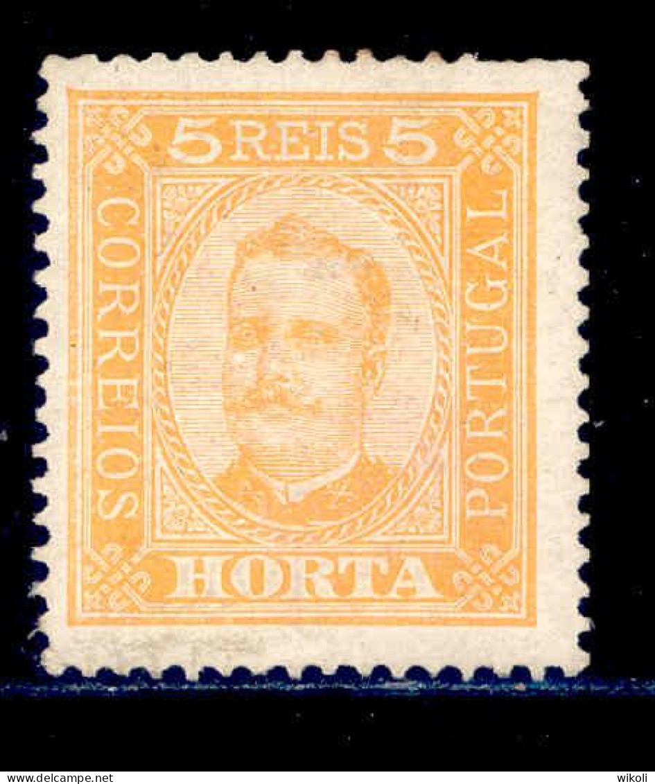 ! ! Horta - 1892 D. Carlos 5 R (Perf. 13 1/2) - Af. 01 - No Gum - Horta