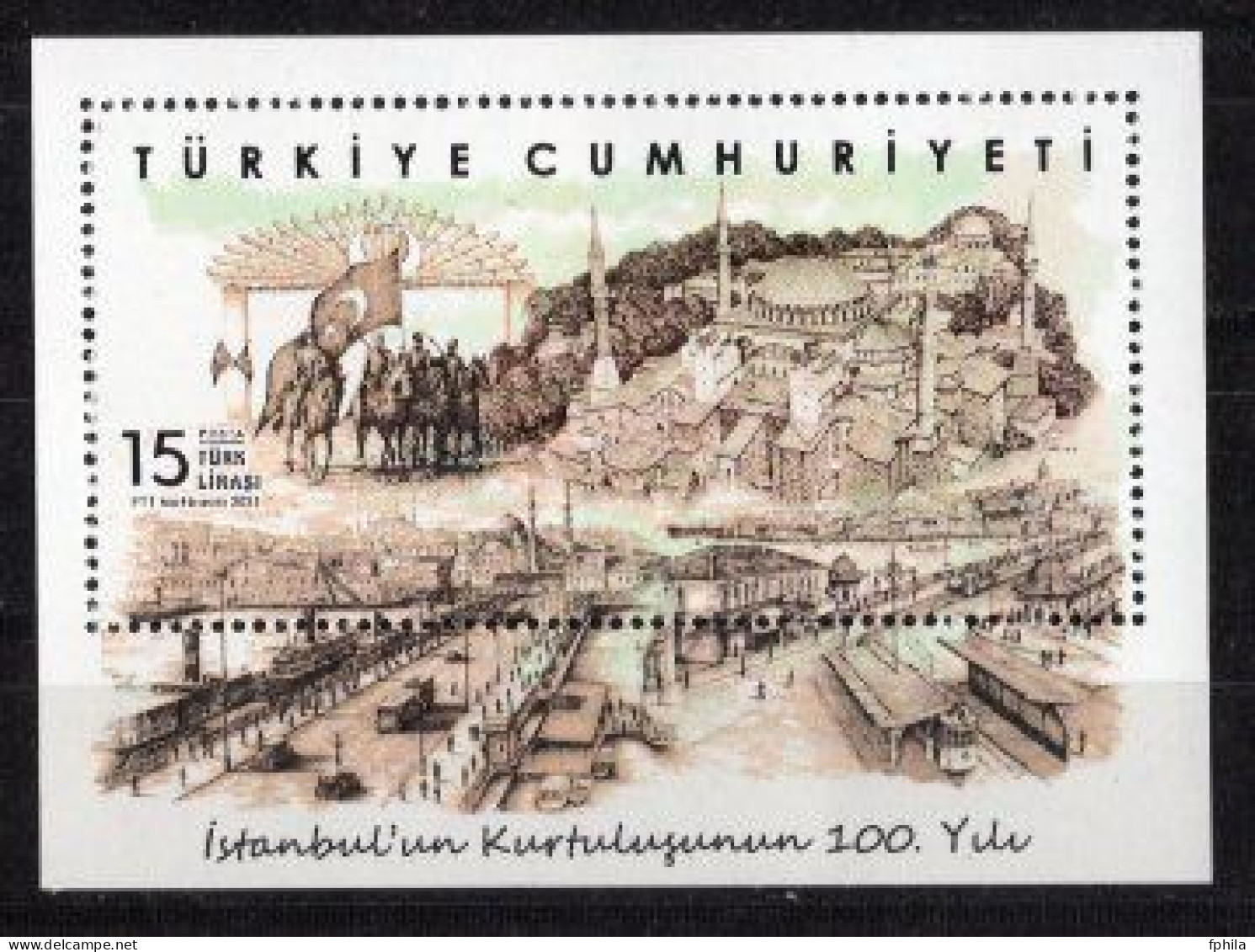 2023 TURKEY 100TH ANNIVERSARY OF ISTANBUL'S LIBERATION SOUVENIR SHEET MNH ** - Blokken & Velletjes