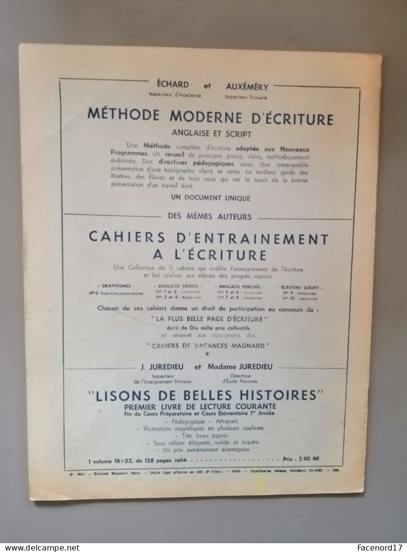 Le Dessin à L'école Par Jean Verdier Cahier N°1 Classe Préparatoire 1961 - 0-6 Años