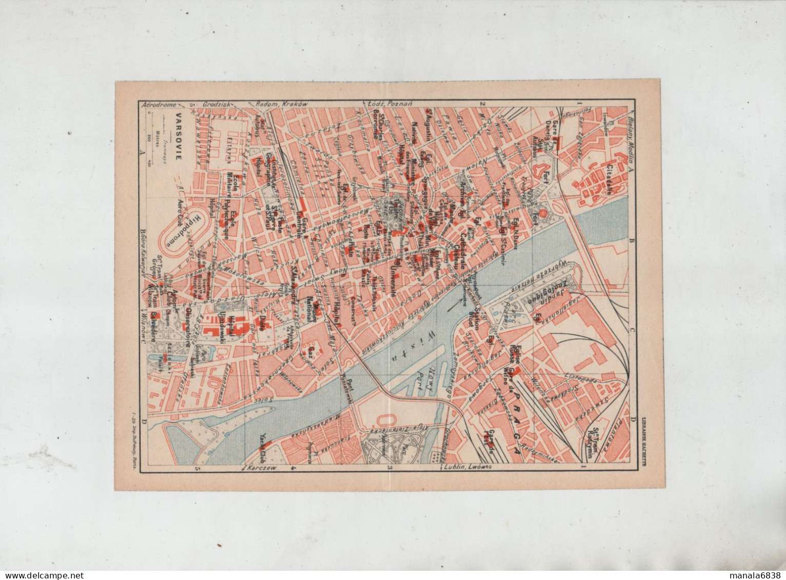 Varsovie 1939 Voies Ferrées Plan De La Ville - Autres & Non Classés