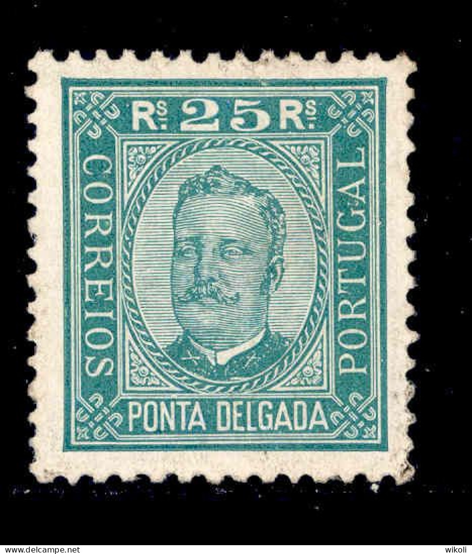 ! ! Ponta Delgada - 1892 D. Carlos 25 R (Perf. 11 3/4) - Af. 05 - No Gum - Ponta Delgada