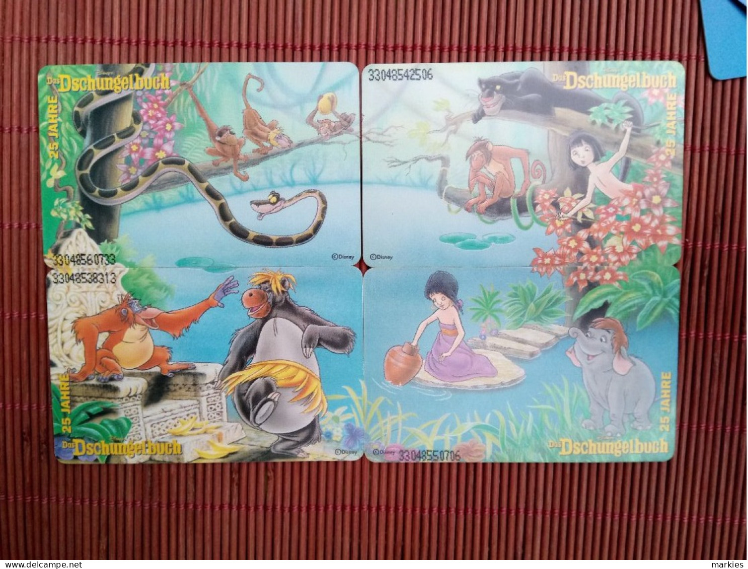 Jungle Book Disney 4 Cards Used 2 Photos Rare - Disney