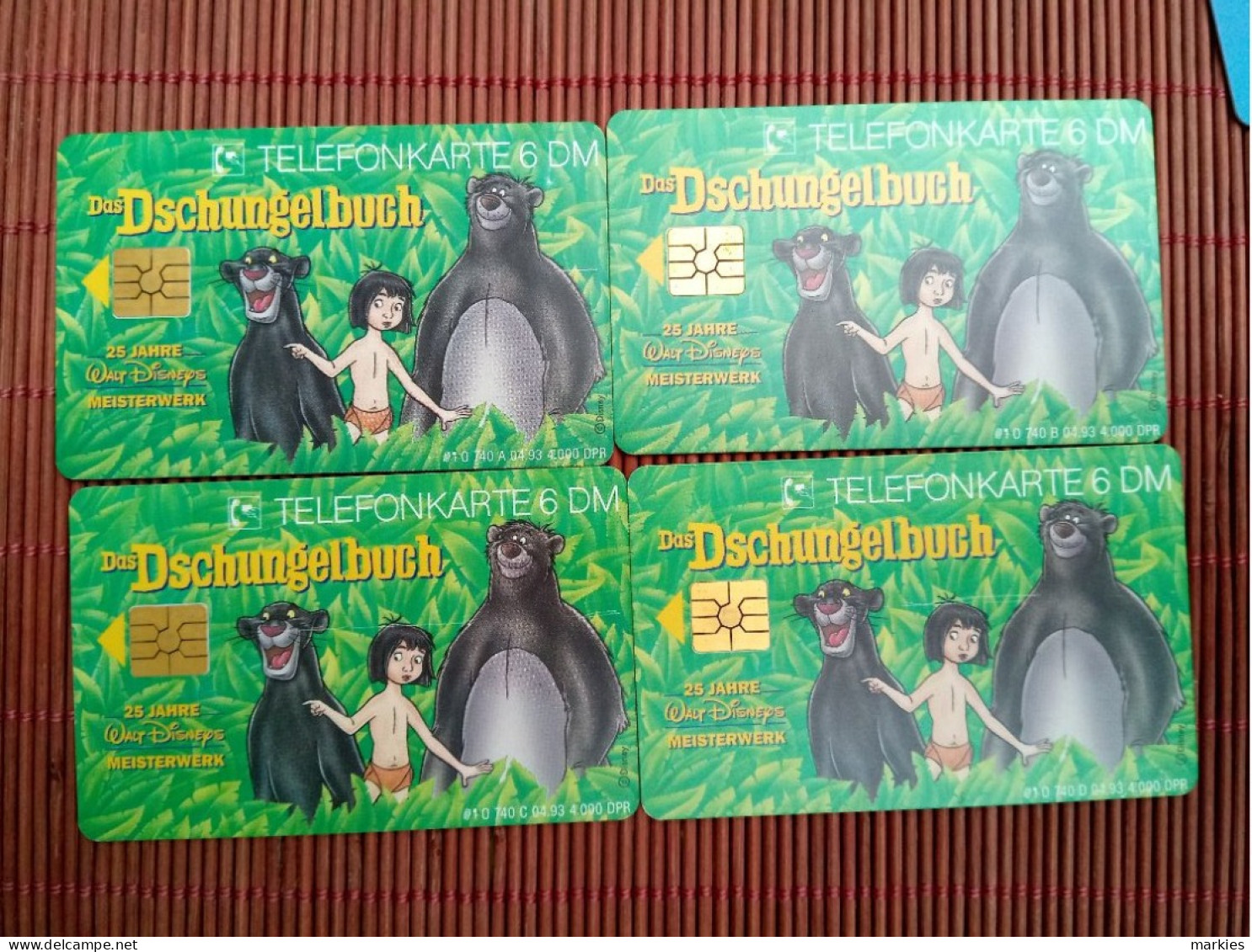 Jungle Book Disney 4 Cards Used 2 Photos Rare - Disney