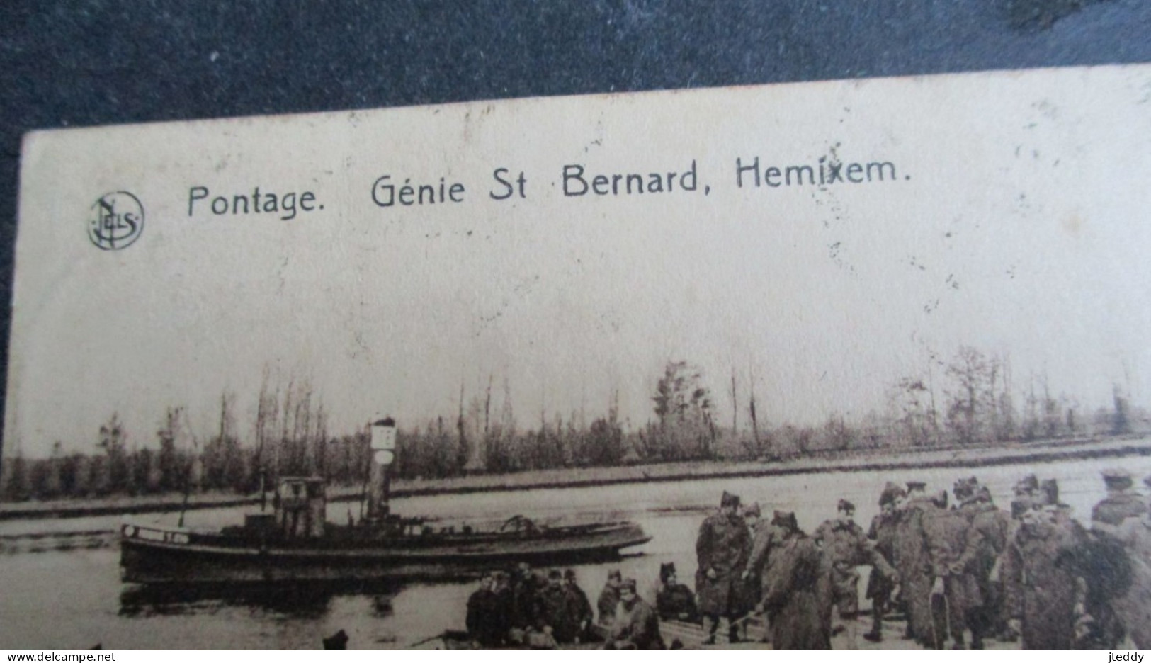 Oude POSTKAART  Sepiakleur  PONTAGE  Génie ST .  BERNARD    HEMIXEM - Hemiksem