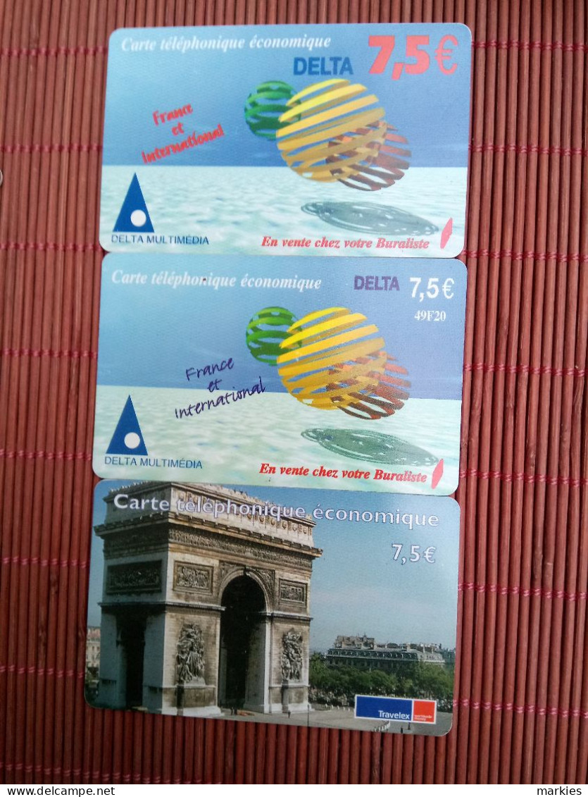 3 Prepaidcards France Used  Rare - Prepaid: Mobicartes