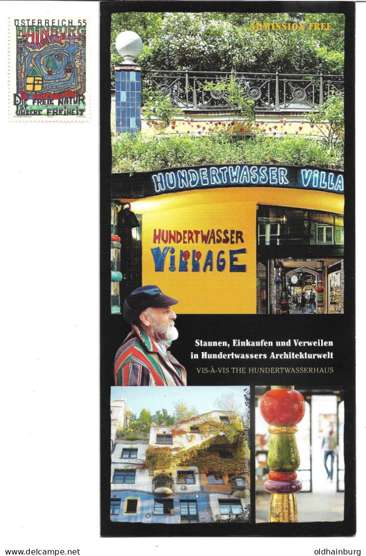 3250t: Österreich 2004, Marke Friedensreich- Plakat "Hainburg- Die Freie Natur.." Postfrisch+ Folder Hundertwasserhaus - Hainburg