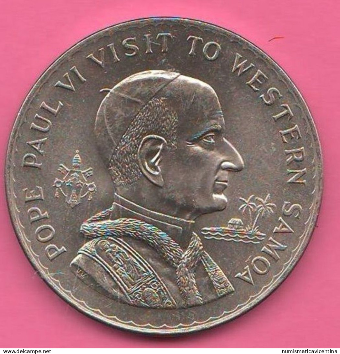 Samoa & Sisifo One Dollar 1970 Papa Paolo VI° Pope Paulus 6 Nickel Coin - American Samoa