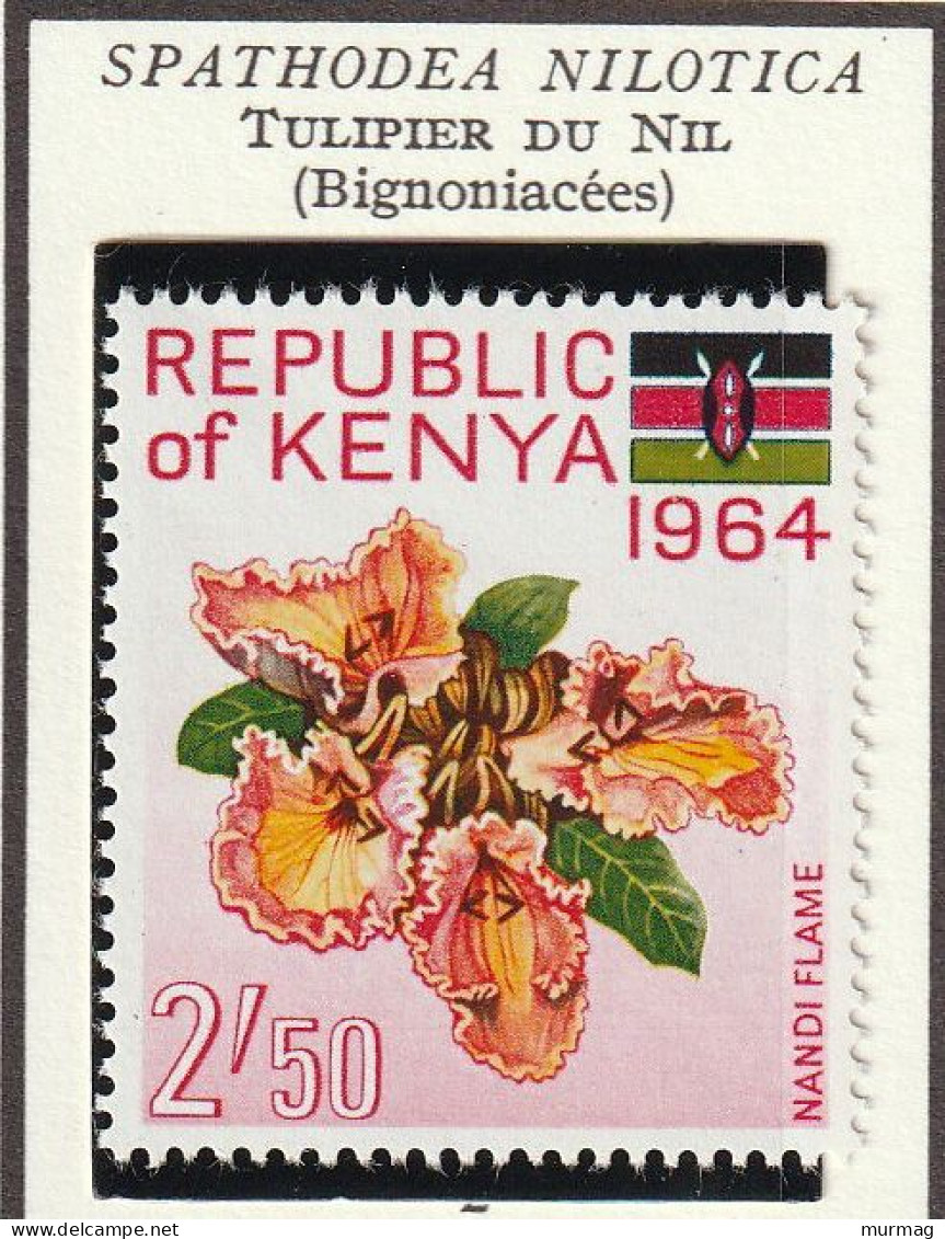 KENYA - Fleurs, Flowers, Tulipier Du Nil - Y&T N° 19 - 1964 - MNH - Kenya (1963-...)