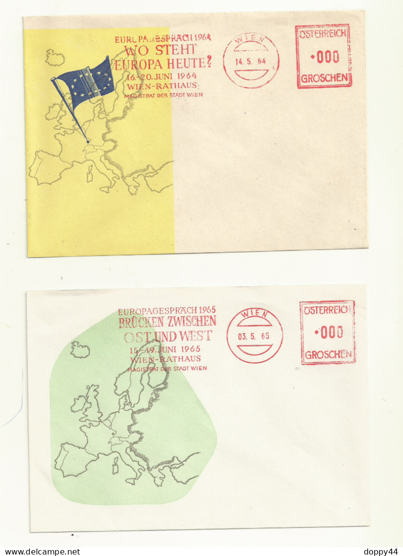 AUTRICHE 2 ENVELOPPES PRO EUROPE VIENNE 03/05/1965 - Frankeermachines (EMA)