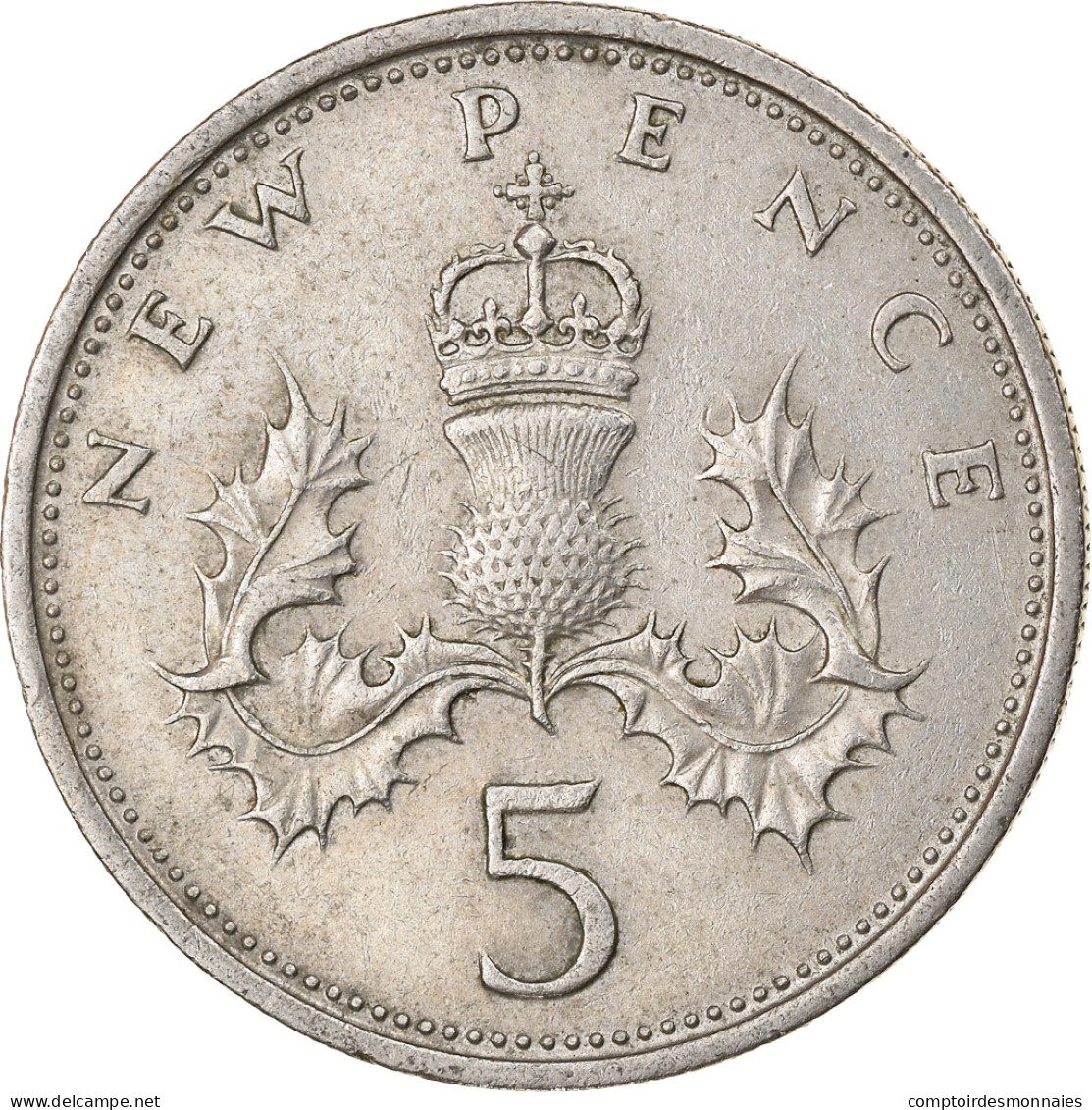 Monnaie, Grande-Bretagne, Elizabeth II, 5 New Pence, 1970, TTB, Copper-nickel - 5 Pence & 5 New Pence