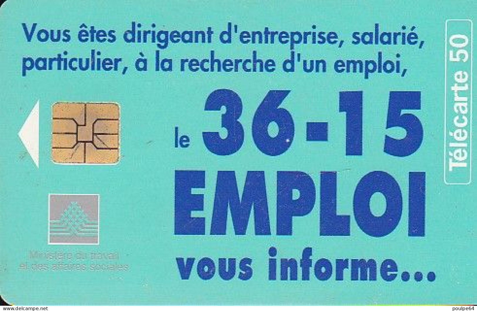 F651 05/1996 - 36. 15 EMPLOI - 50 SO3 - (verso : N° Deux Ligne Vers La Gauche) - 1996