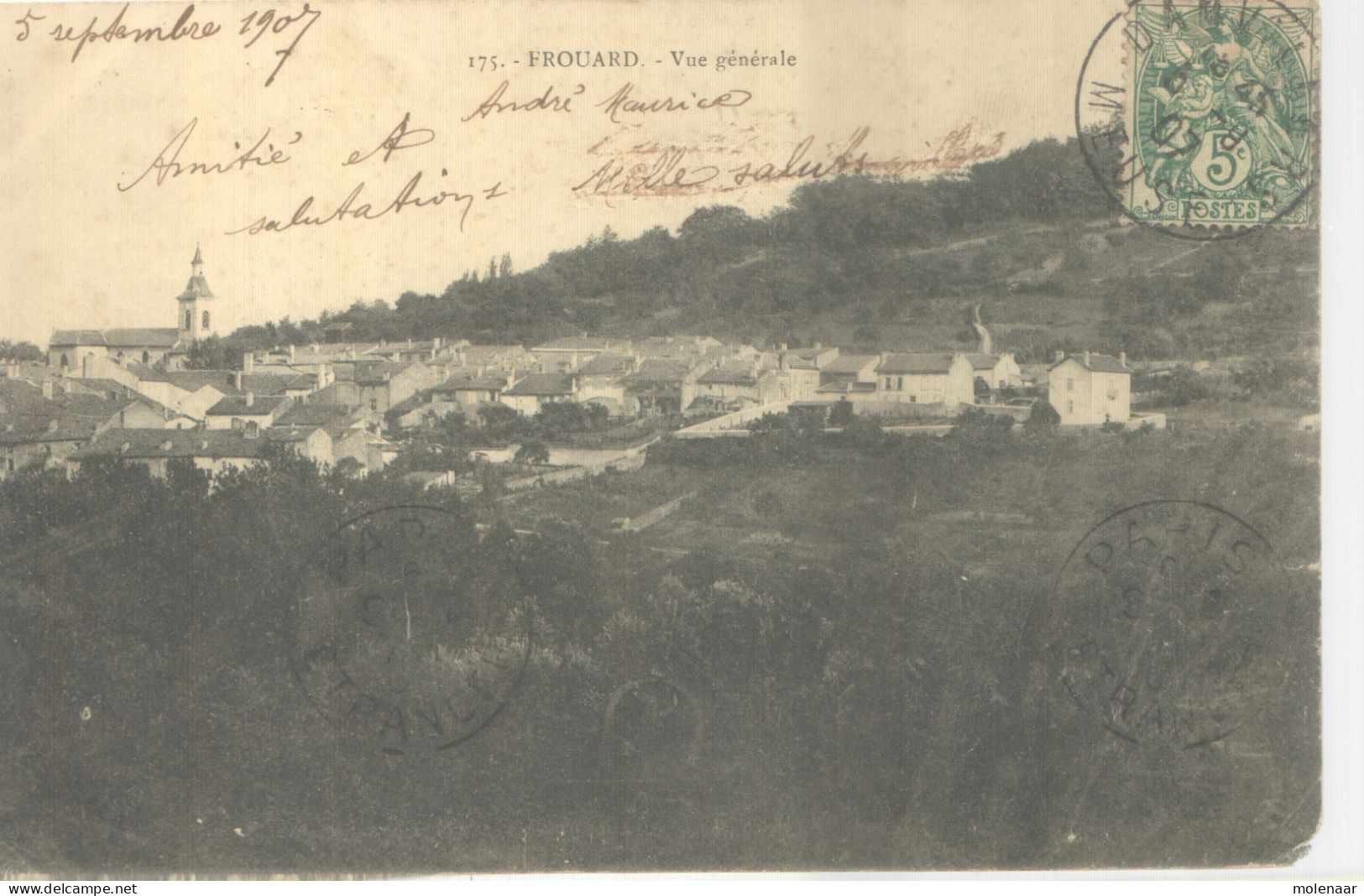 Postkaarten > Europa > Frankrijk > [54] Meurthe Et Moselle > Frouard Vue Generale Gebruikt 1907 (12642) - Frouard