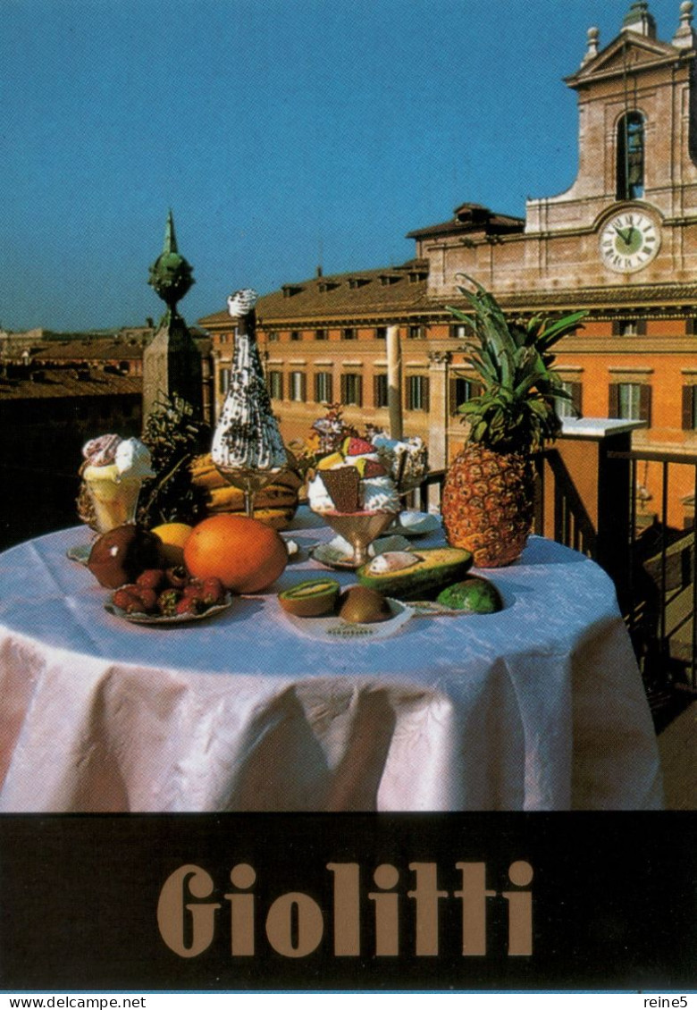 GIOLITTI LES MEILLEURES GLACES ITALIENNES ARTISANALES DERRIERE LA FONTAINE DE TREVI à ROMA TRES BON ETAT REF-CP-GDFOROMA - Bar, Alberghi & Ristoranti