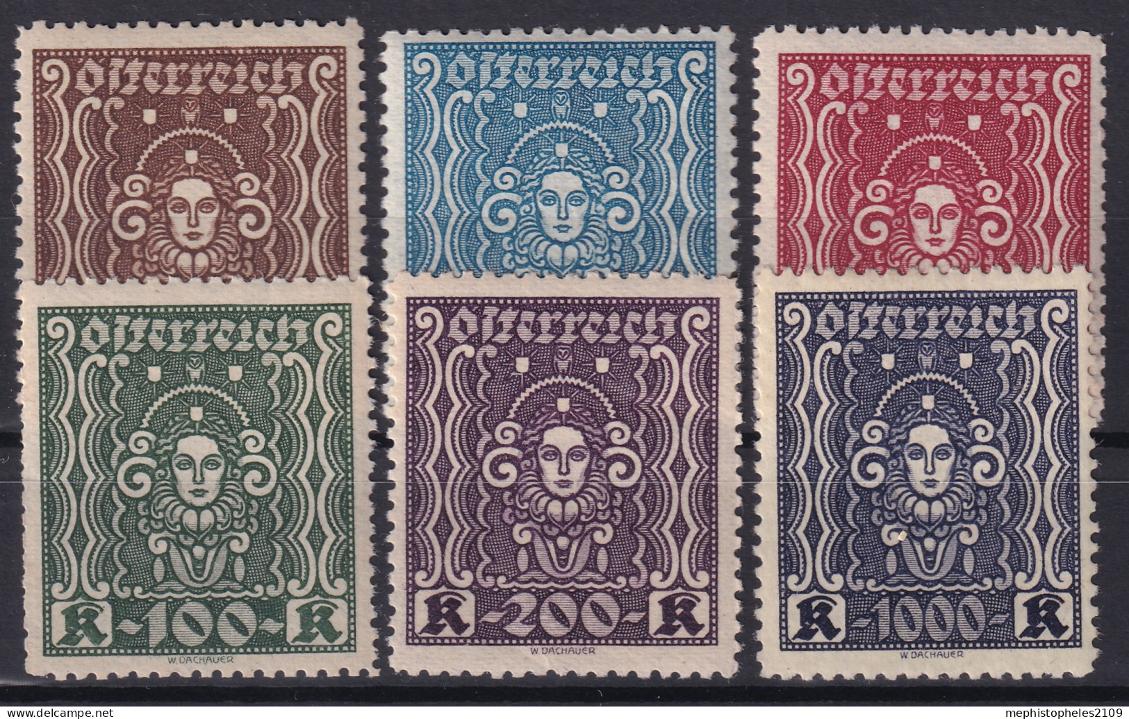 AUSTRIA 1922/24 - MNH - ANK 398B-402B, 404B - Complete Set! - Nuovi