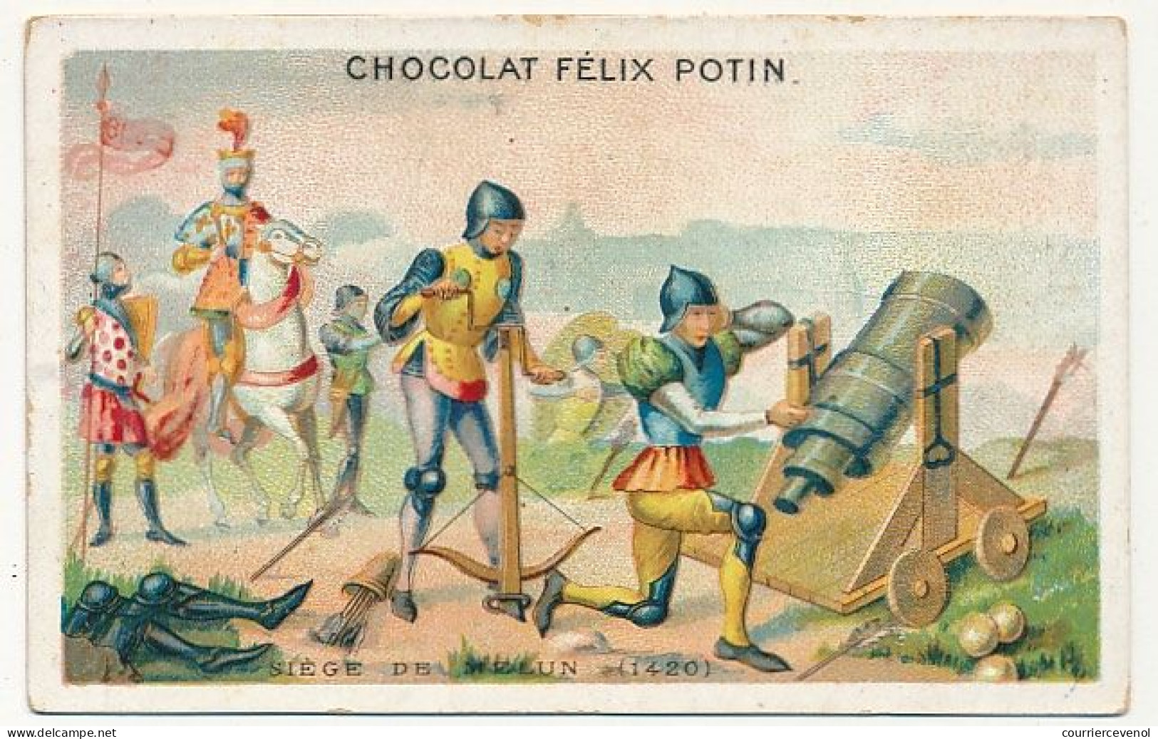 4 Images CHOCOLAT FELIX POTIN - Bataille De Poitiers, Charlemagne, Siège De Melun, Bataille D'Hastings - Sonstige & Ohne Zuordnung