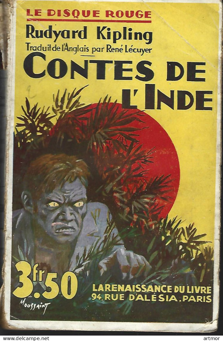 R  KIPLING - CONTES DE L'INDE  - RENAISSANCE DU LIVRE-DISQUE ROUGE - 1932 ? - Fantastic