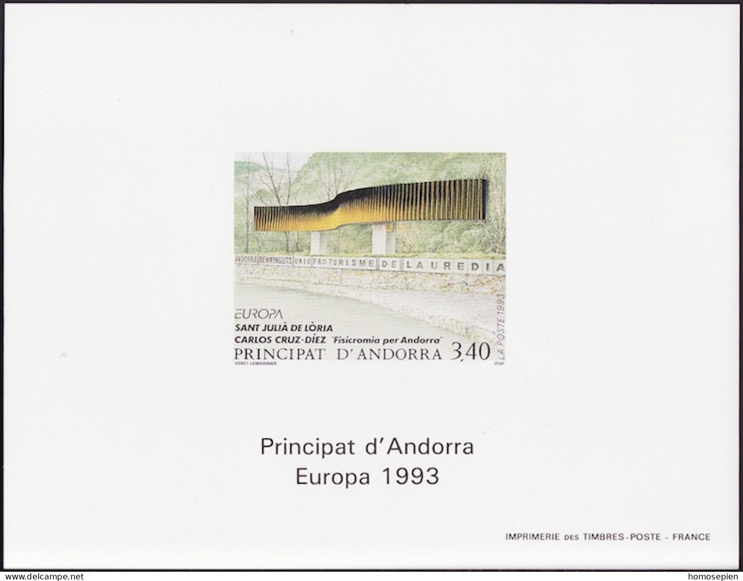 Europa CEPT 1993 Andorre Français - Andorra Y&T N°EL431 - Michel N°DP452 *** - 3,40f EUROPA - 1993