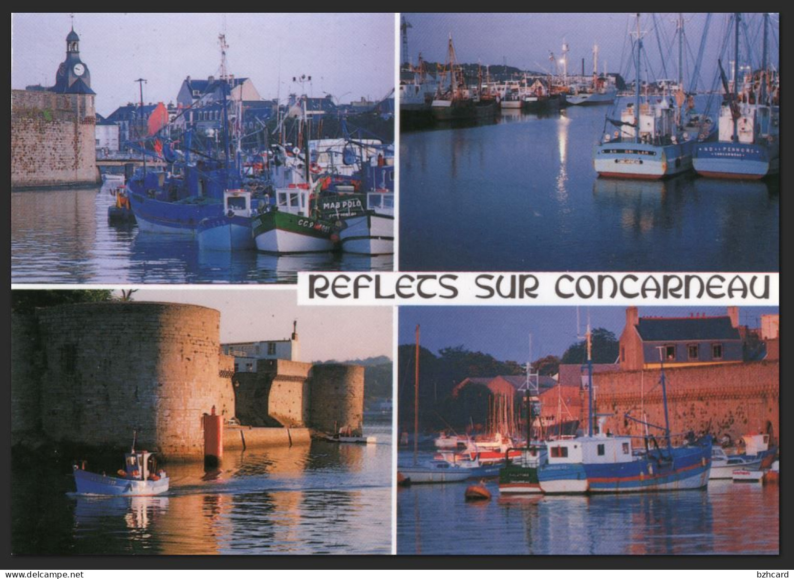 Concarneau : Le Port De Pêche Devant La Ville Close- Bateaux (circulé 1991) - Combrit Ste-Marine