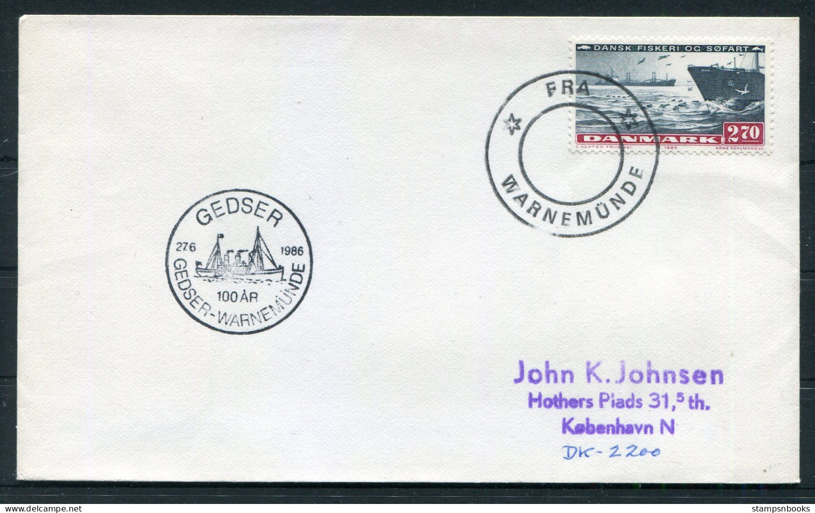 1986 Denmark Germany "Fra Warnemünde" Paquebot Gedser Ship Cover - Storia Postale