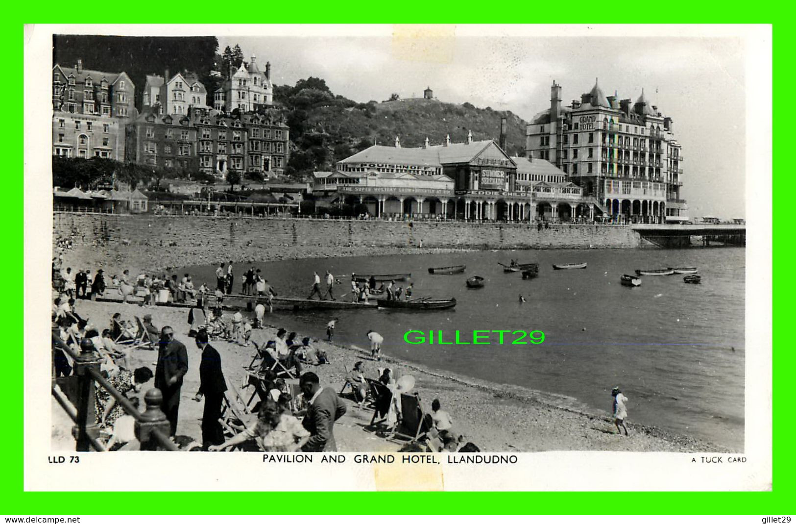 LLANDUDNO, PAYS DE GALLES - PAVILION AND GRAND HOTEL - ANIMATED WITH PEOPLES - TRAVEL IN 1953 - RAPHAEL TUCK - - Caernarvonshire