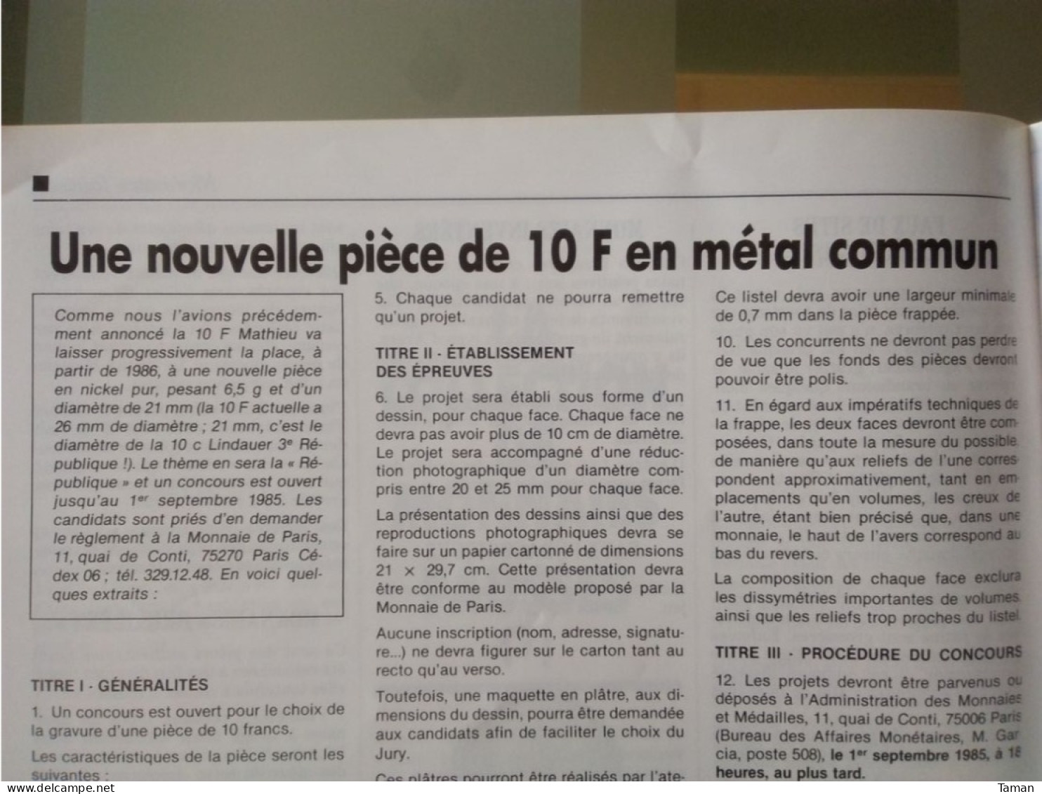 Numismatique & change - Monnaies fausses - Notre Franc - Victor Hugo - 10 F - Les 5 F des révolutions