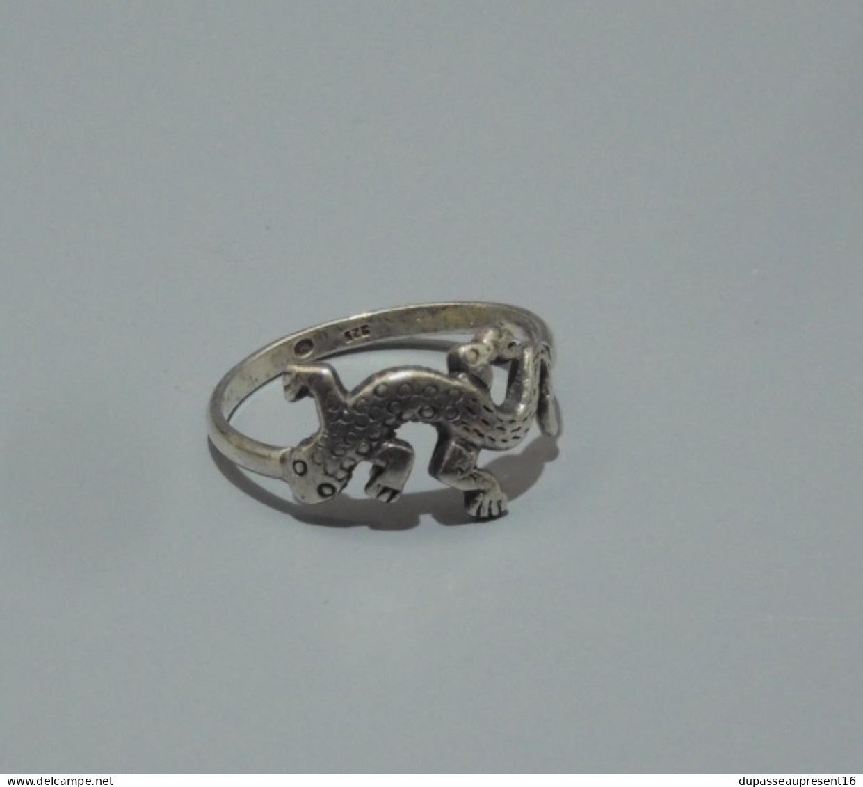 -BELLE ANCIENNE BAGUE ARGENT 925° LEZARD/SALAMANDRE Poinçon Orfèvre THL BIJOU   E - Ringe