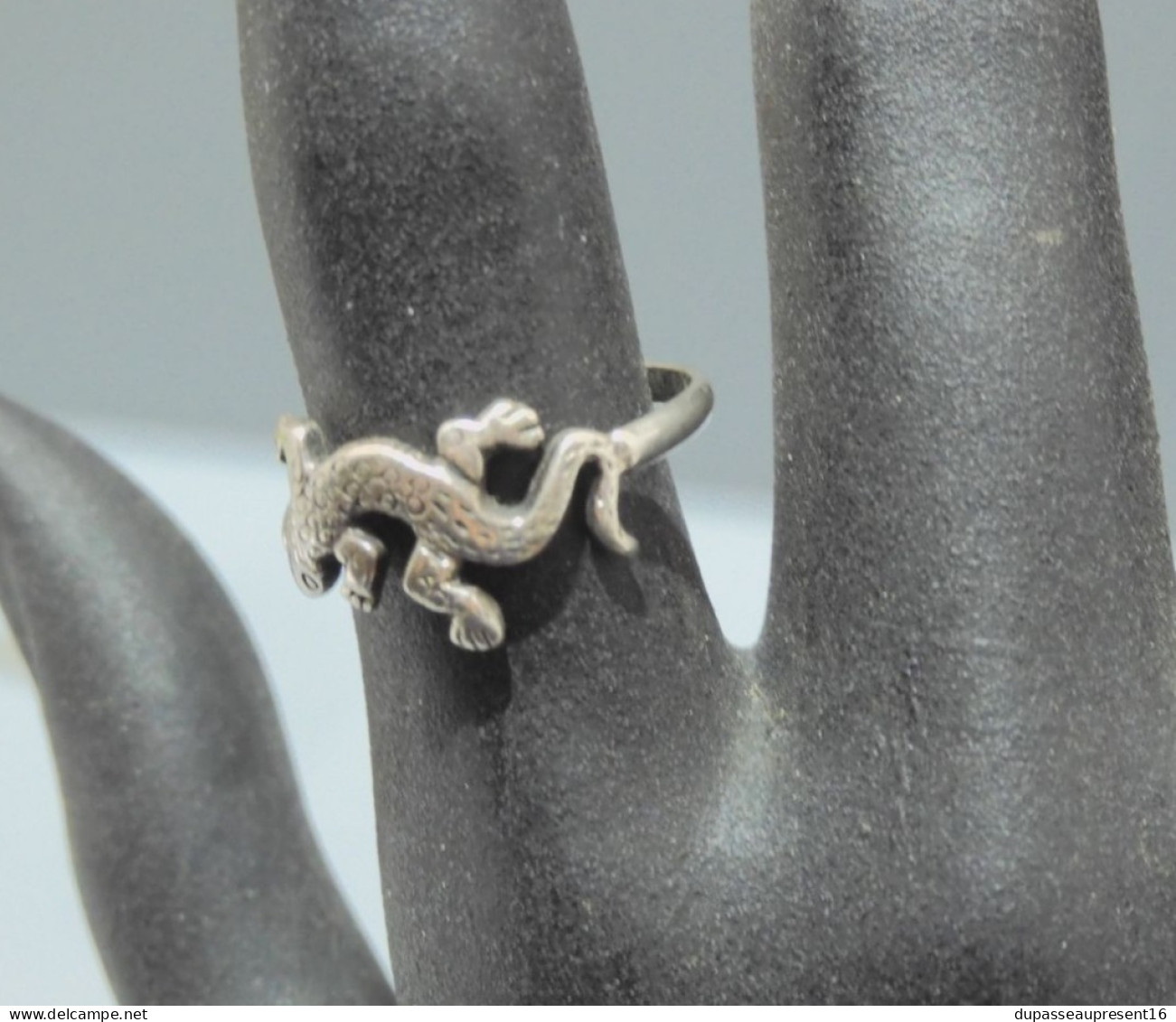 -BELLE ANCIENNE BAGUE ARGENT 925° LEZARD/SALAMANDRE poinçon orfèvre THL BIJOU   E